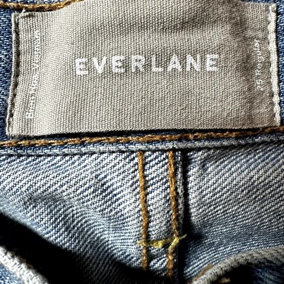 Everlane Boyfriend Jeans Light Wash Button Fly Straight 100% Cotton Blue 25R - Picture 3 of 7